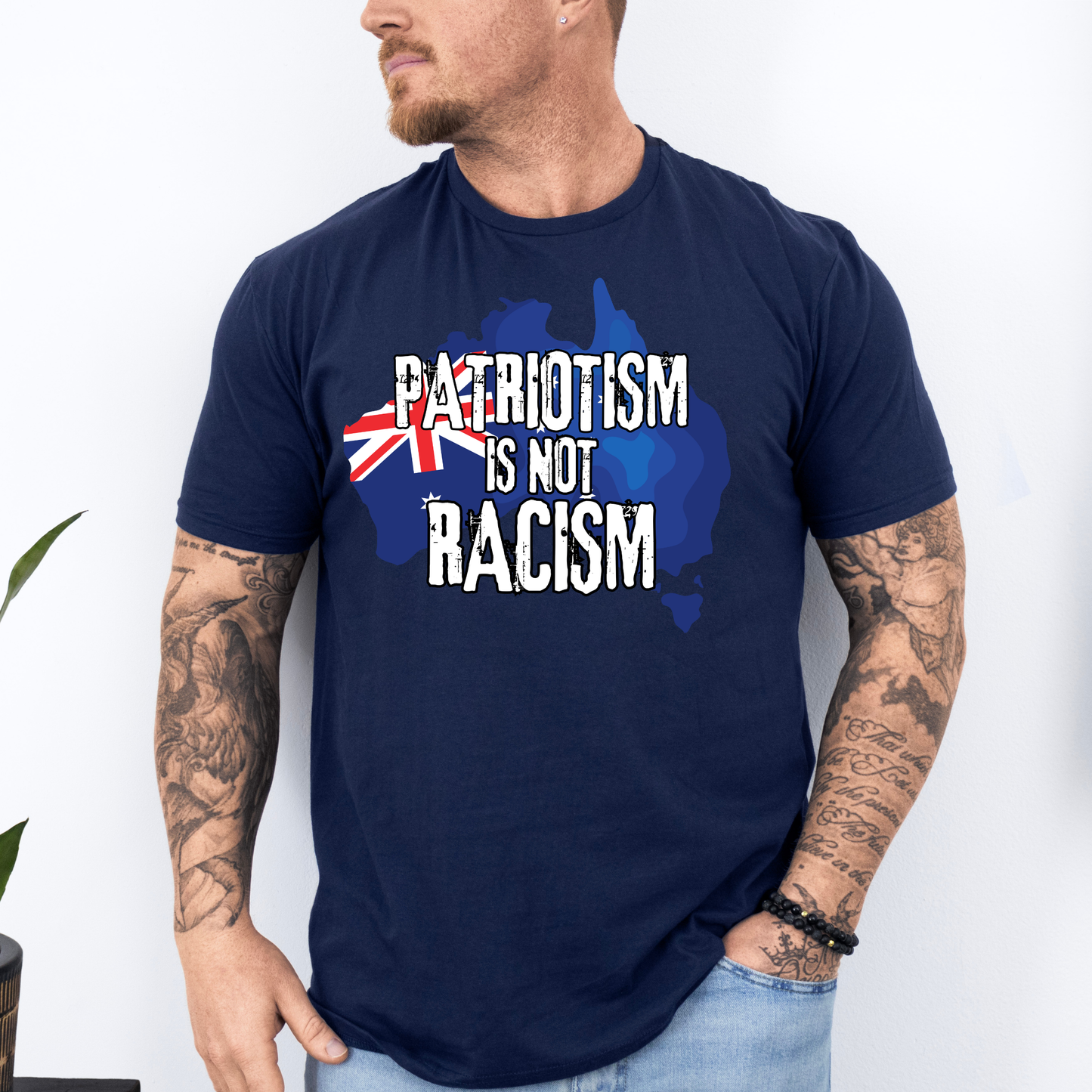 Patriotism is not Racism Australian Flag Unisex FRONT Print Shirt V3