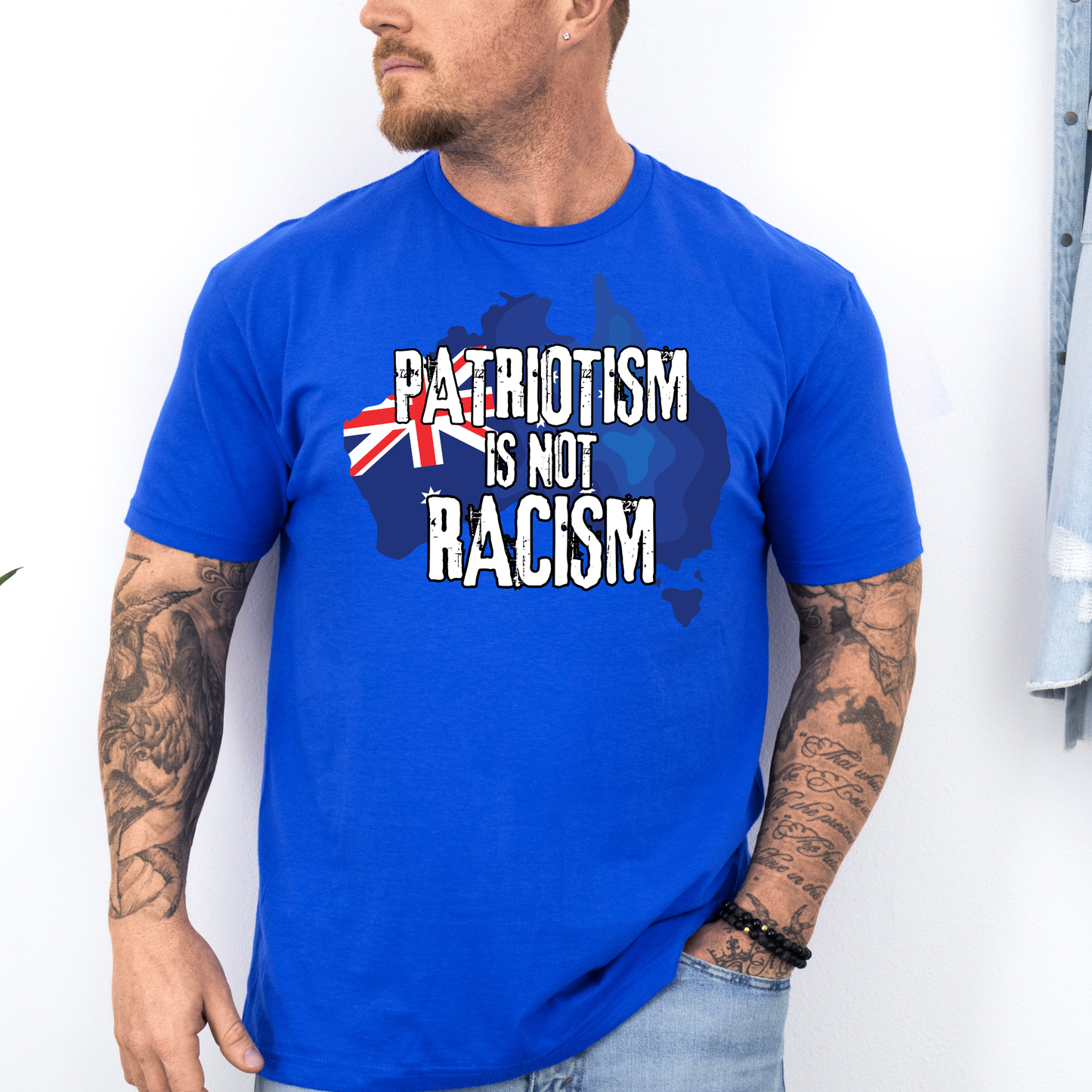 Patriotism is not Racism Australian Flag Unisex FRONT Print Shirt V3