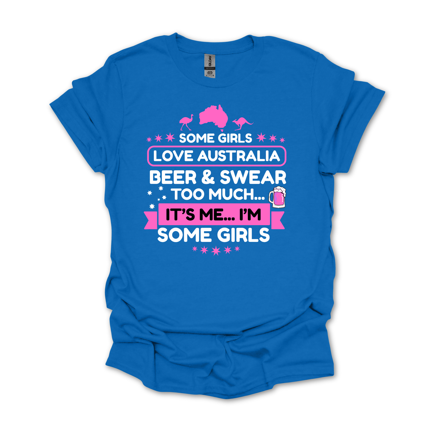 Some Girls Love Australia, Beer & Swear Too Much FRONT Print Shirt