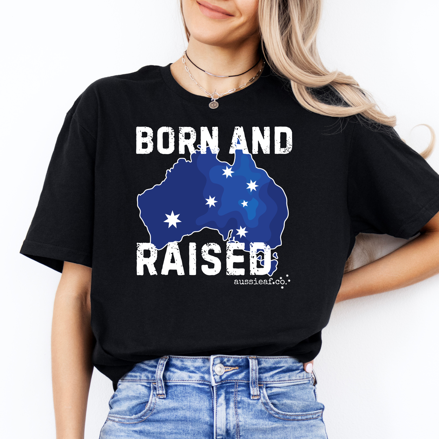 Born & Raised Australian Southern Cross Unisex FRONT Print Shirt