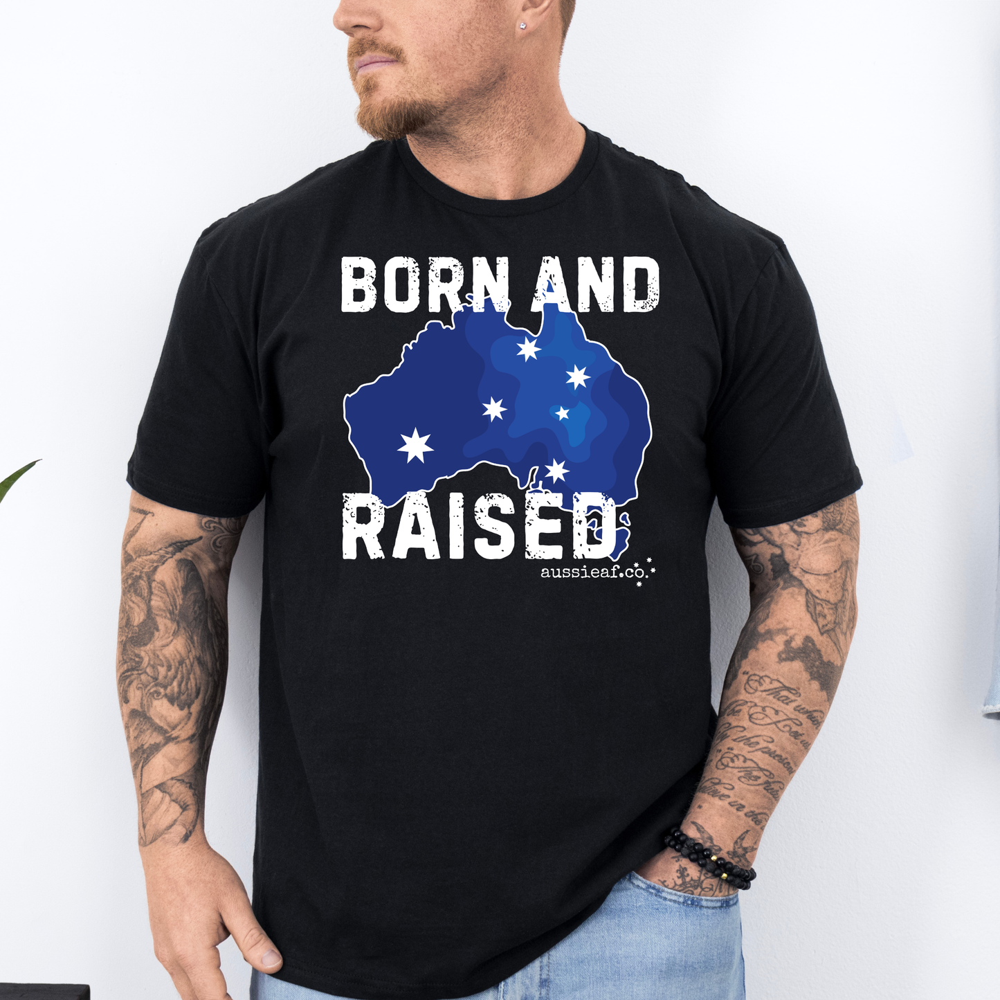 Born & Raised Australian Southern Cross Unisex FRONT Print Shirt
