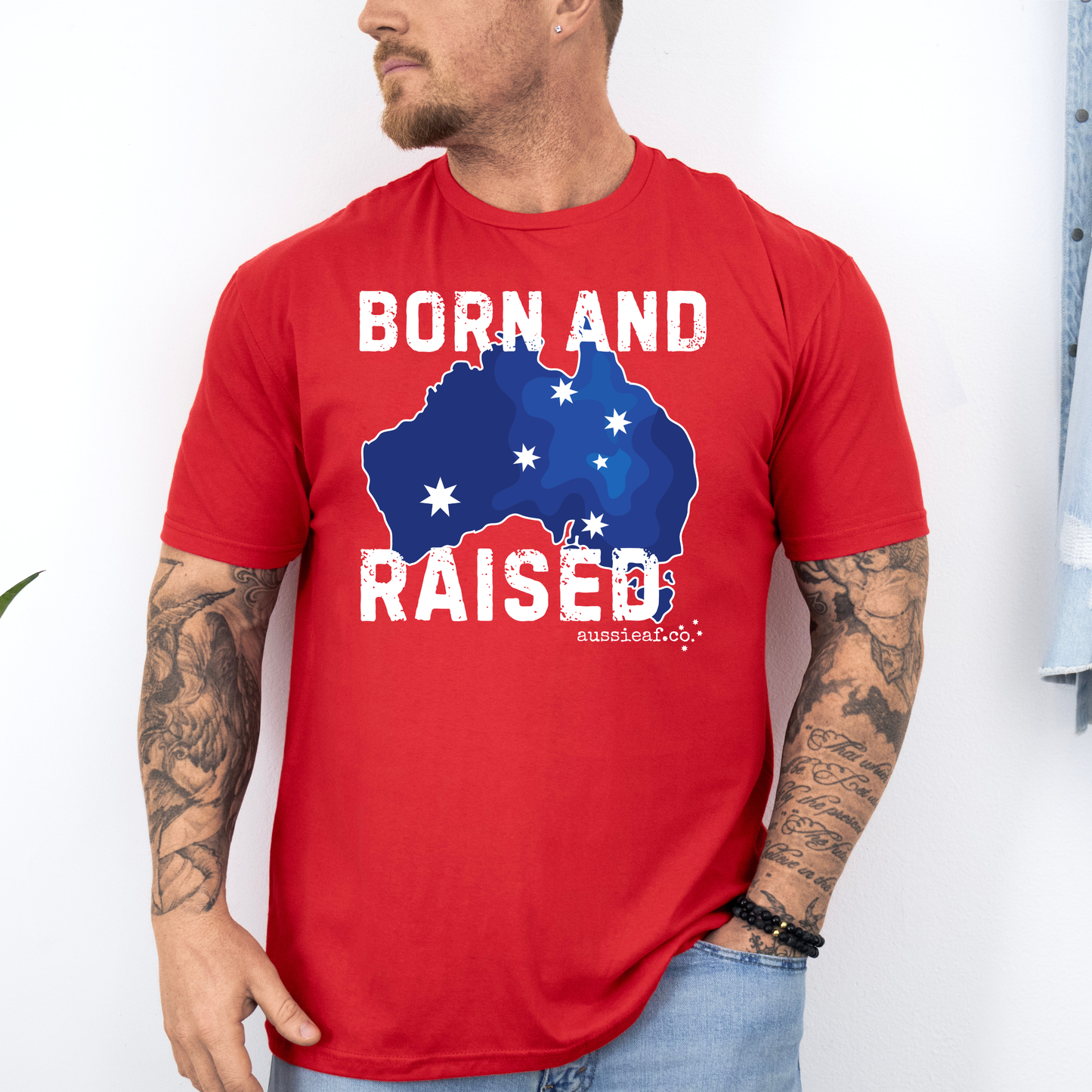 Born & Raised Australian Southern Cross Unisex FRONT Print Shirt