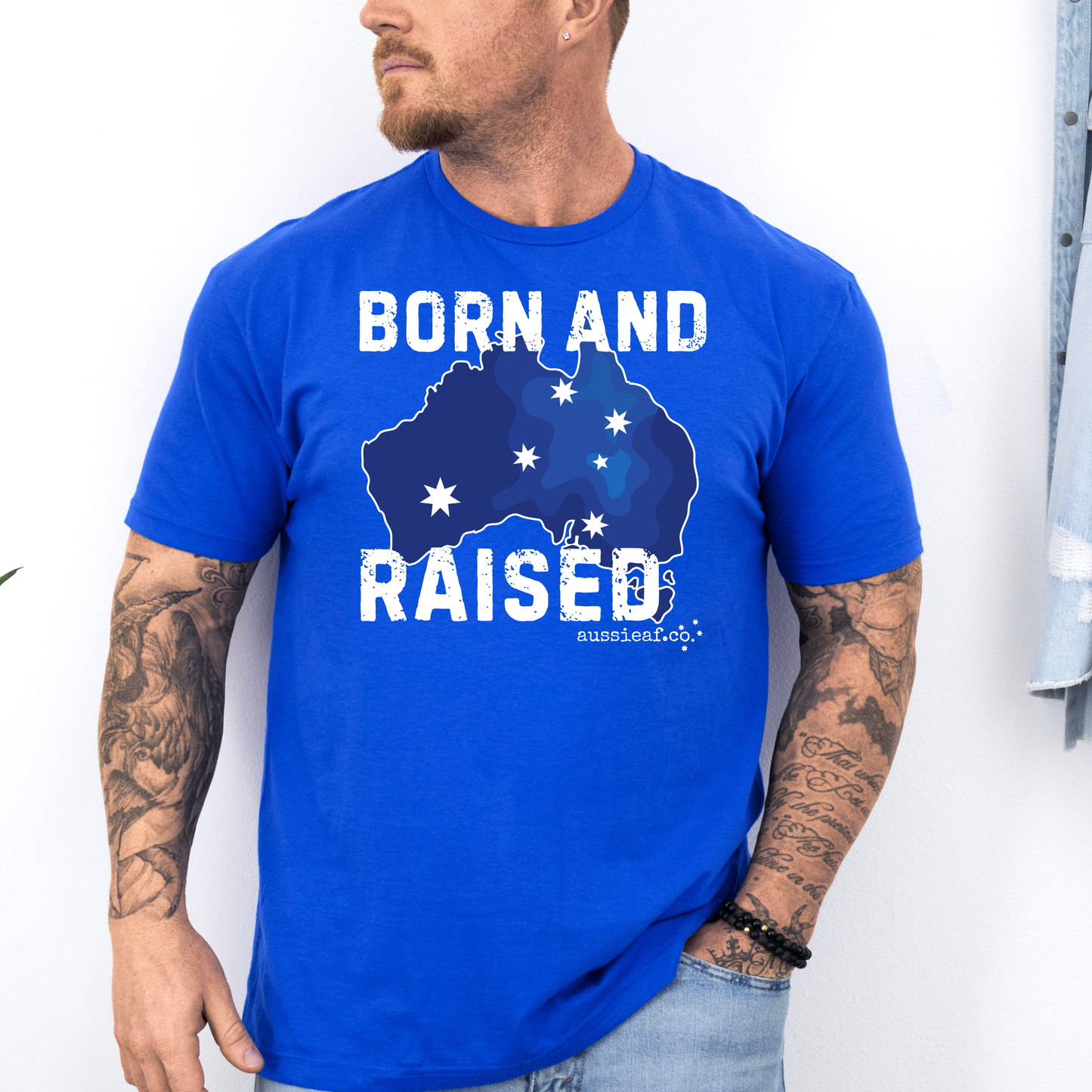 Born & Raised Australian Southern Cross Unisex FRONT Print Shirt