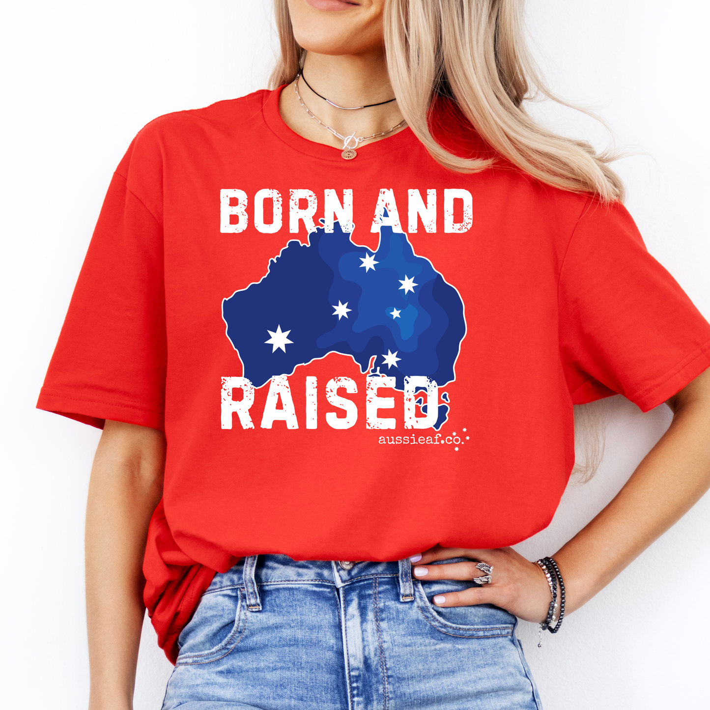 Born & Raised Australian Southern Cross Unisex FRONT Print Shirt