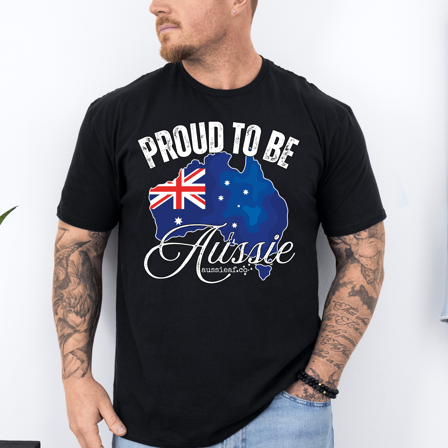 Proud to be Aussie Australian Flag Unisex FRONT Print Shirt