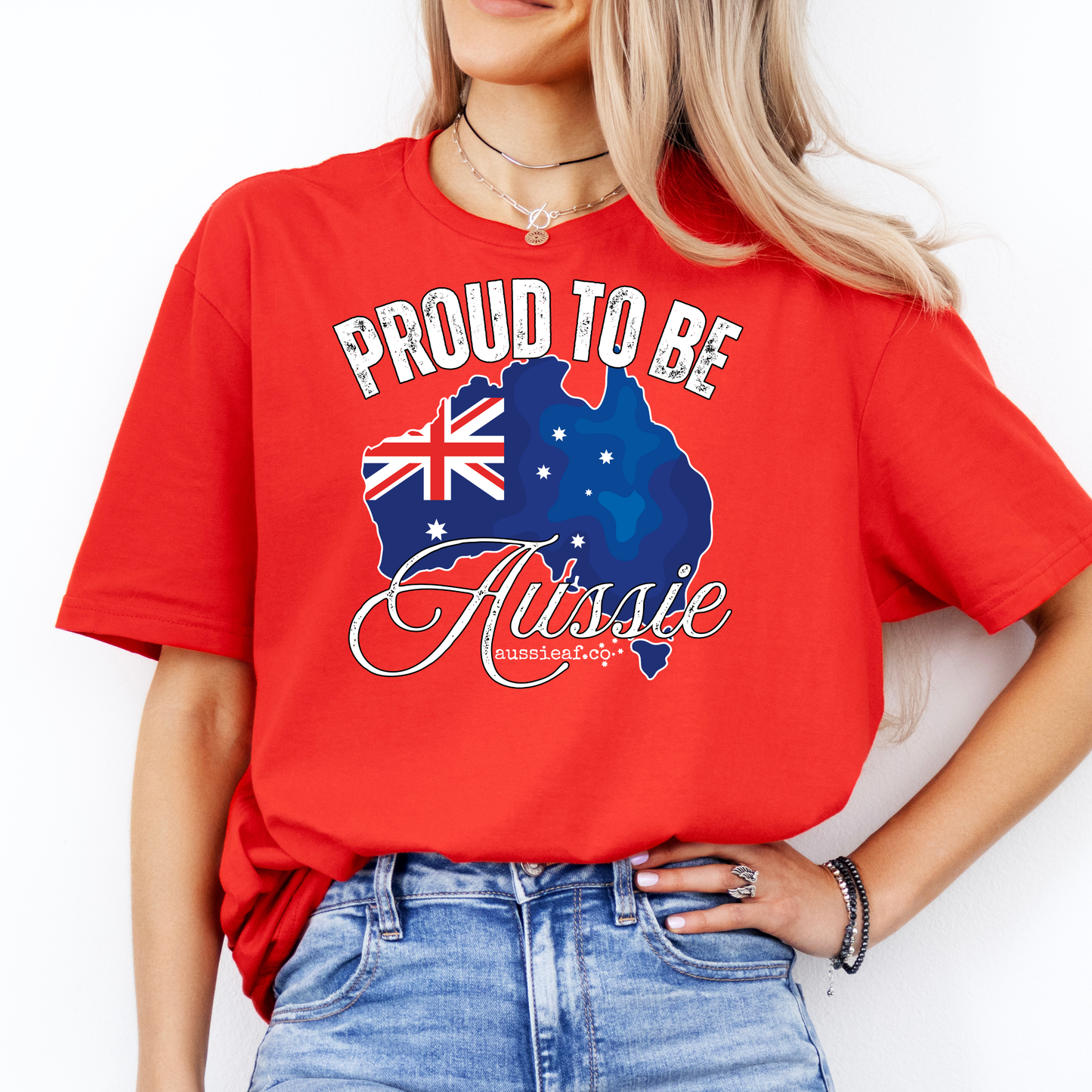 Proud to be Aussie Australian Flag Unisex FRONT Print Shirt