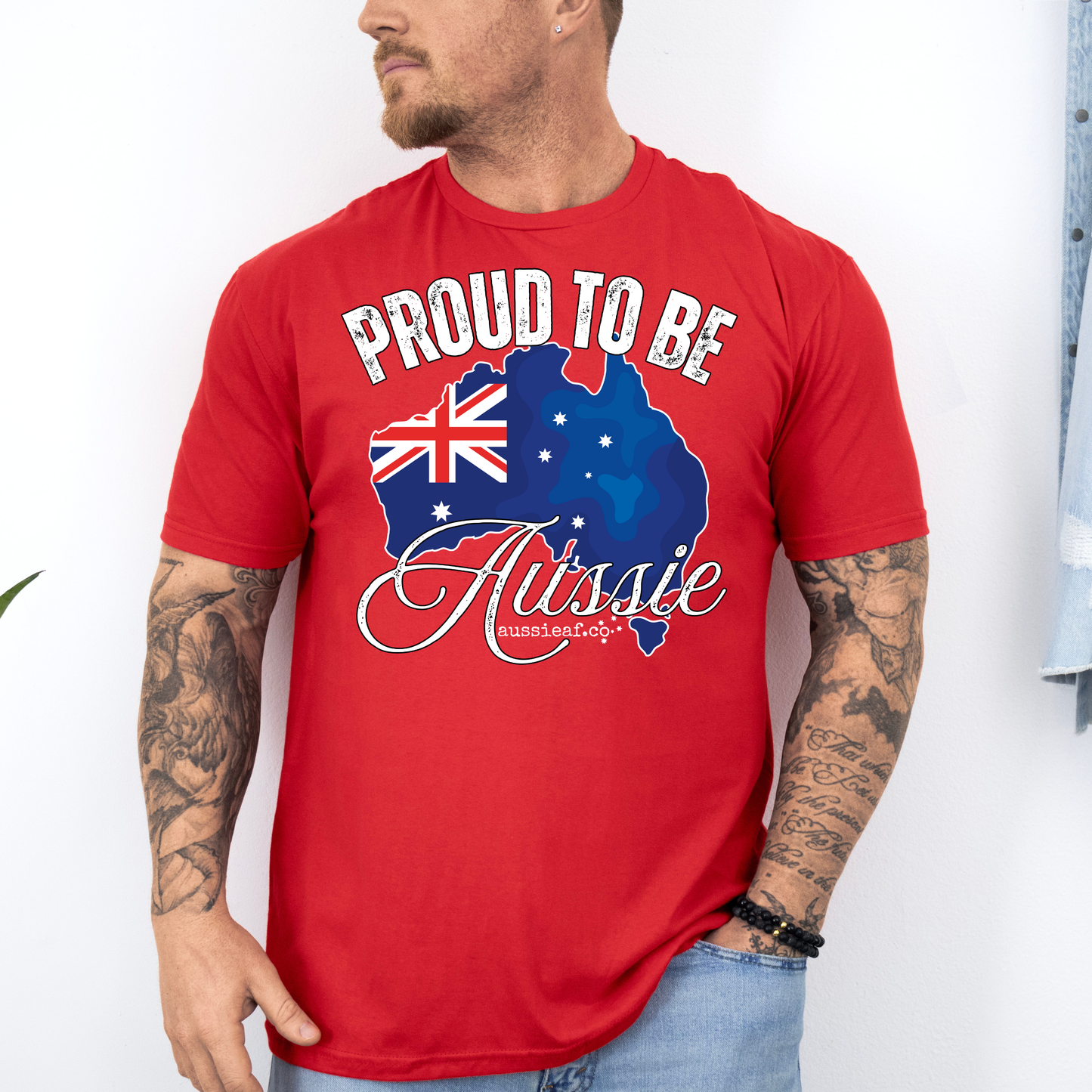 Proud to be Aussie Australian Flag Unisex FRONT Print Shirt