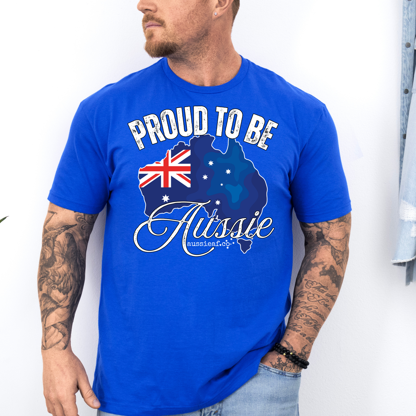Proud to be Aussie Australian Flag Unisex FRONT Print Shirt