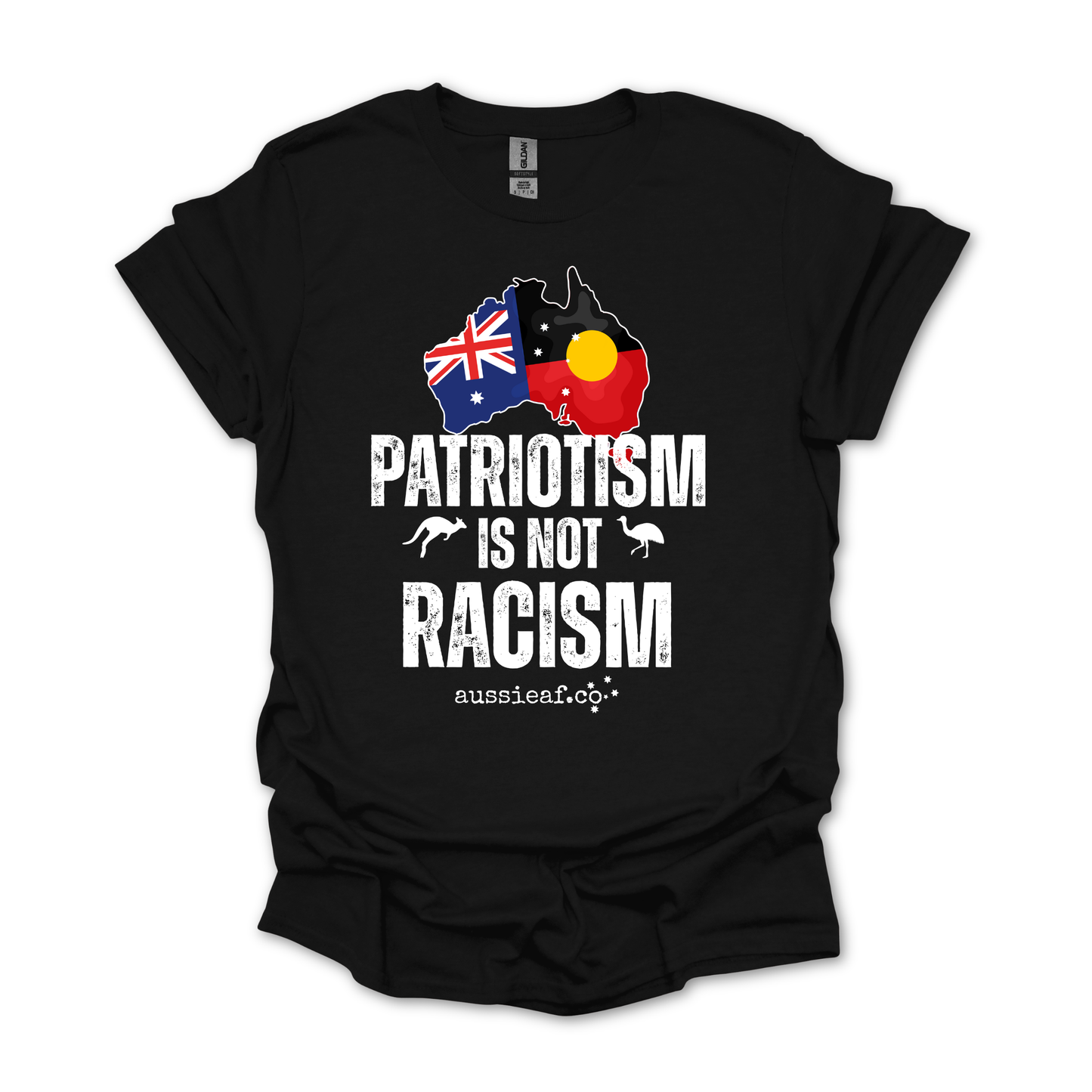 Patriotism Is not Racism Aboriginal/Australian Flag Unisex FRONT Print Shirt