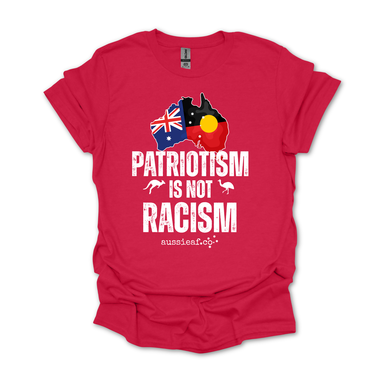 Patriotism Is not Racism Aboriginal/Australian Flag Unisex FRONT Print Shirt