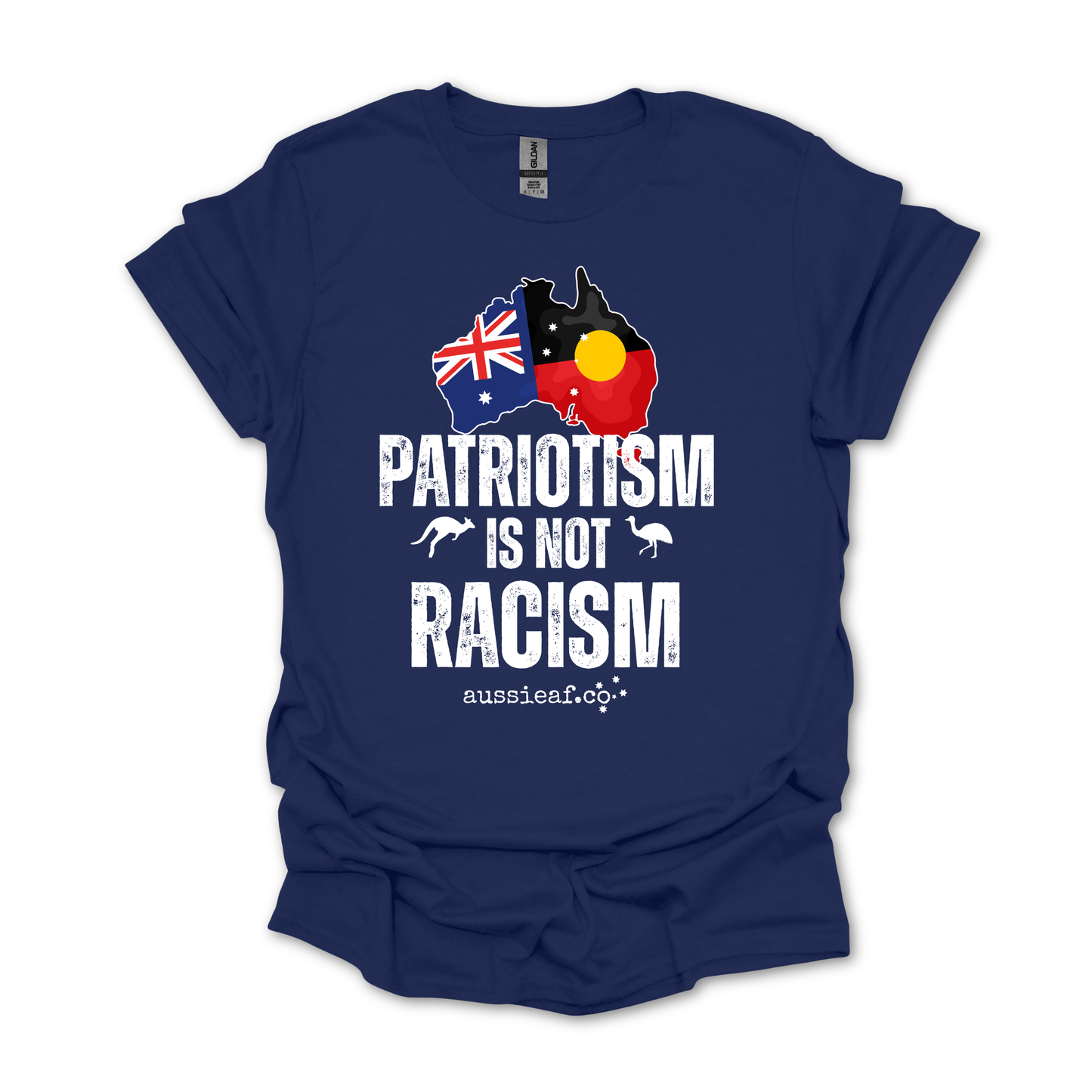 Patriotism Is not Racism Aboriginal/Australian Flag Unisex FRONT Print Shirt