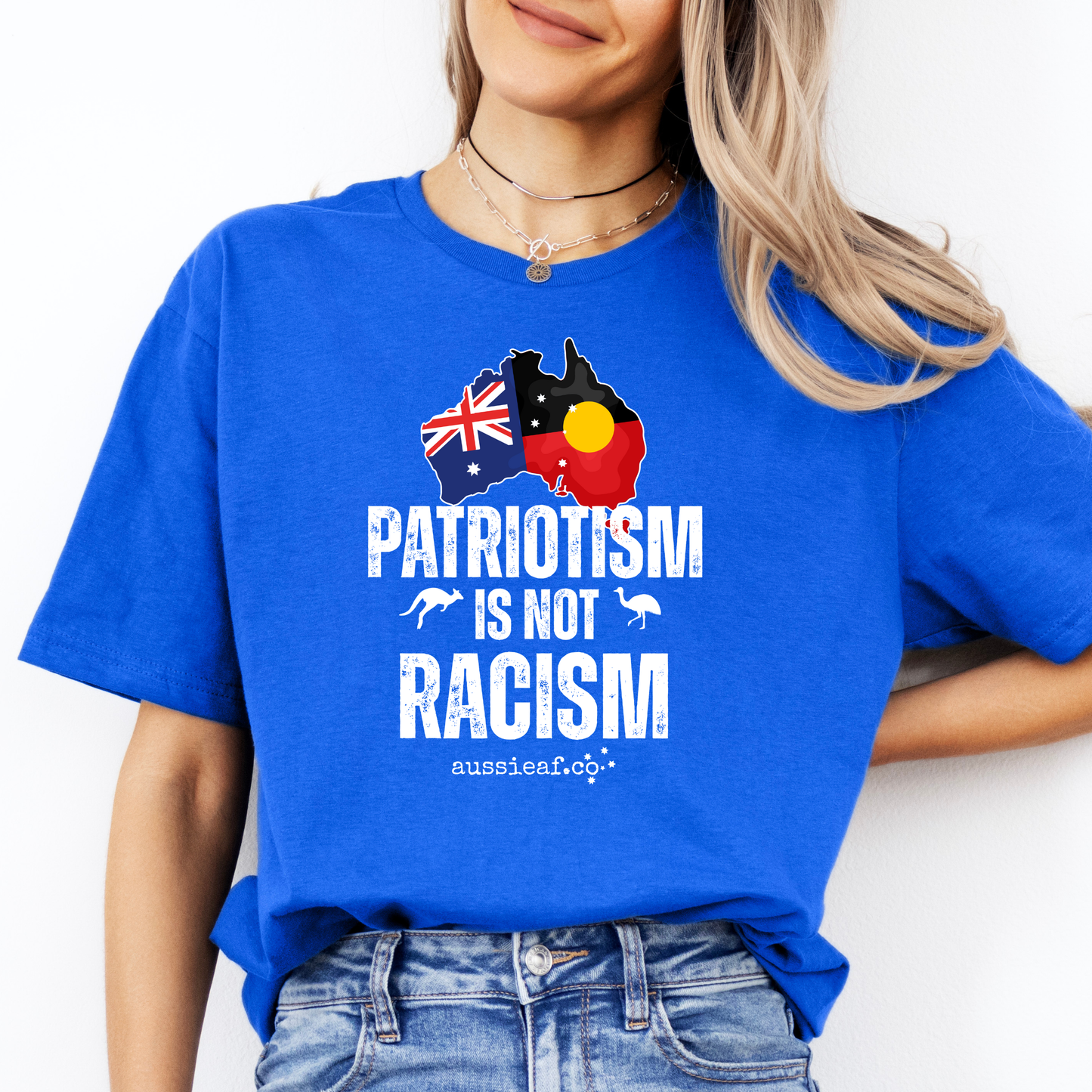 Patriotism Is not Racism Aboriginal/Australian Flag Unisex FRONT Print Shirt