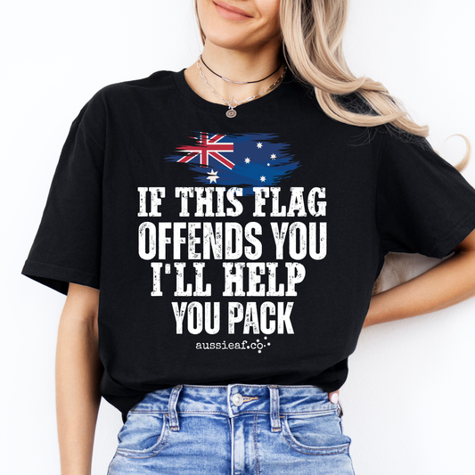 If This Flag Offends You Australian Flag Unisex FRONT Print Shirt