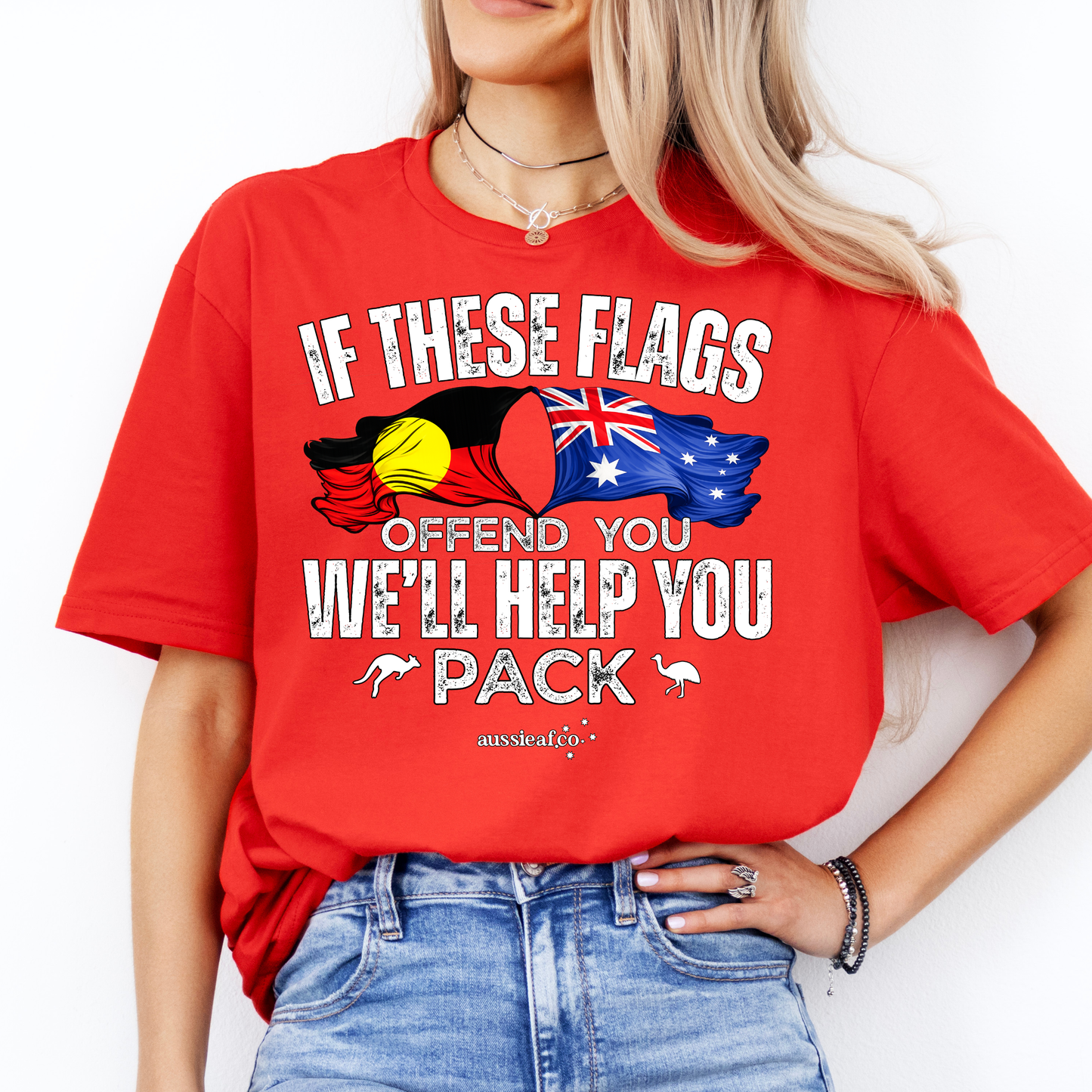 If These Flags Offend You Aboriginal/Australian Flags Unisex FRONT Print Shirt