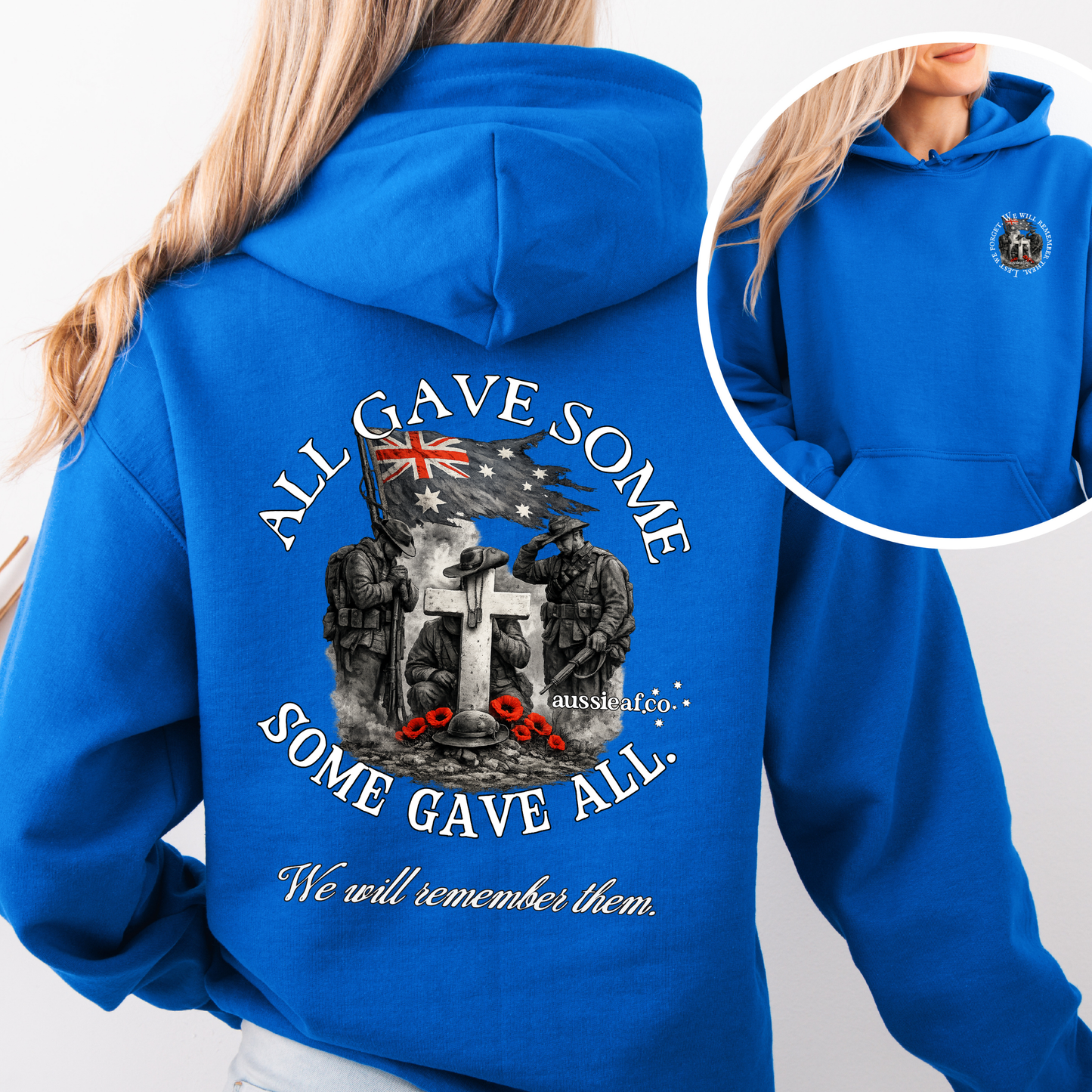 All Gave Some, Some Gave All Remembrance... Australian Memorial Front & Back Print Unisex Heavy Blend Hoodie