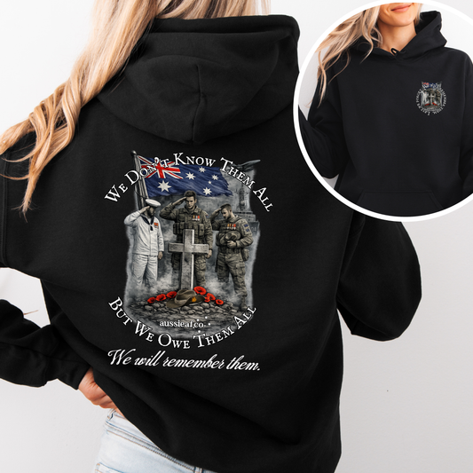 We Didn't Know Them All, But We Owe Them All... Memorial Front & Back Print Unisex Heavy Blend Hoodie
