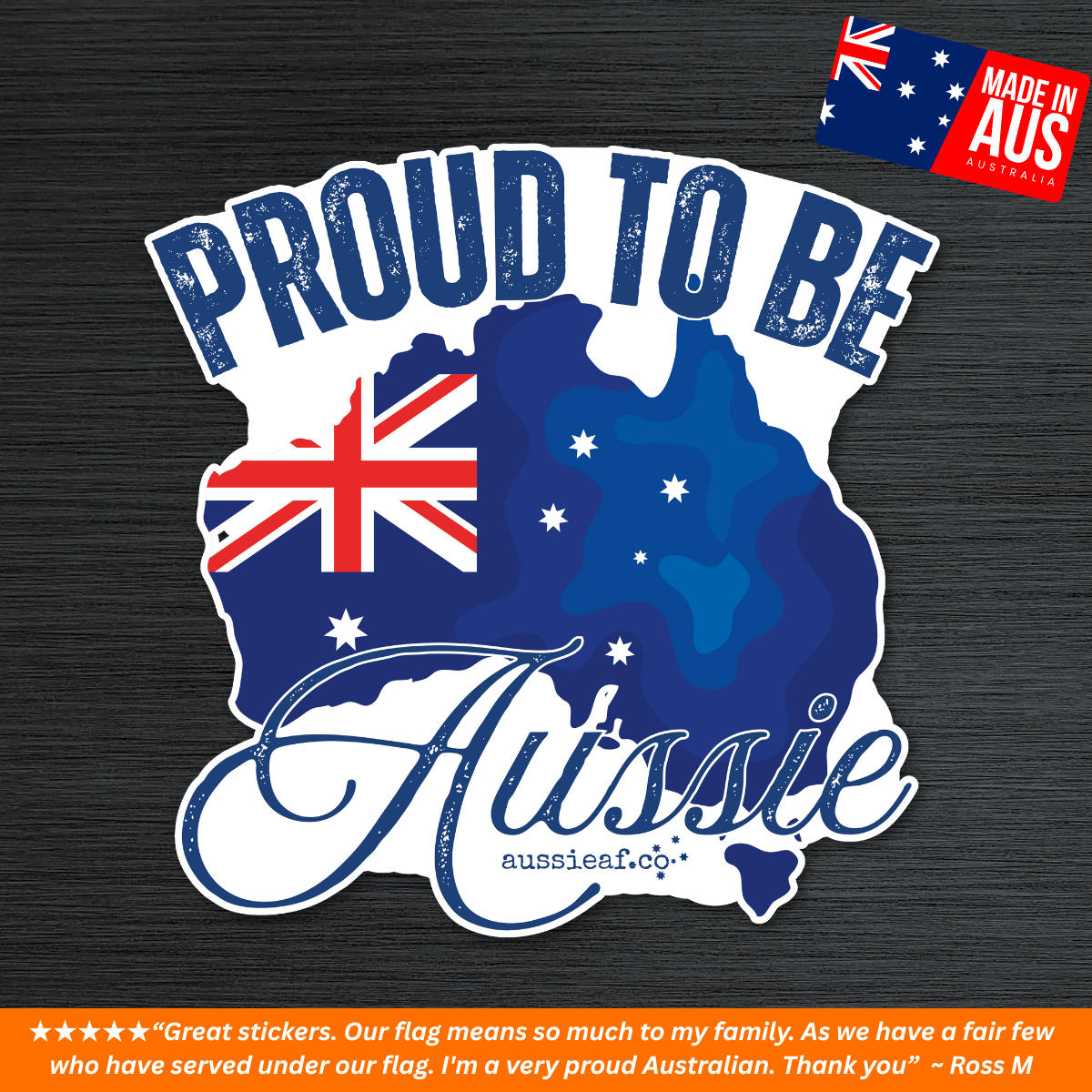 Proud to be Aussie Australian Flag UV Vinyl Bumper Sticker