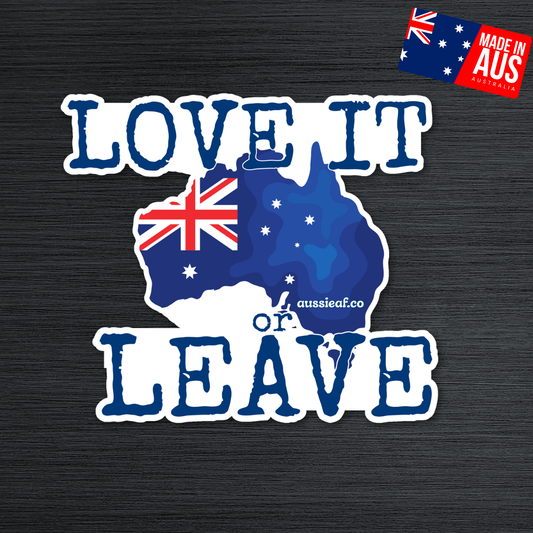 Love It or Leave Australian Flag UV Vinyl Bumper Sticker