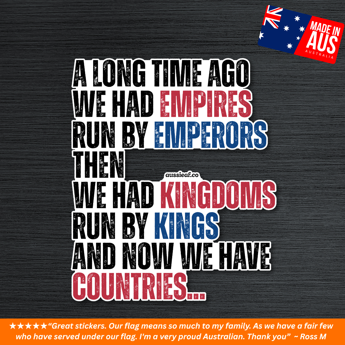 A Long Time Ago We Had Empires UV Vinyl Bumper Sticker