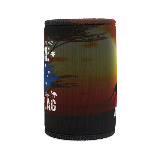 I Identify As an Aussie Australian Flag Beer Can Stubby Holder