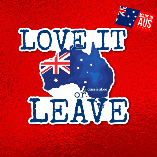 Love It or Leave Australian Flag UV Vinyl Bumper Sticker