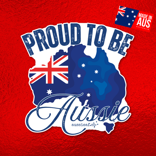 Proud to be Aussie Australian Flag UV Vinyl Bumper Sticker