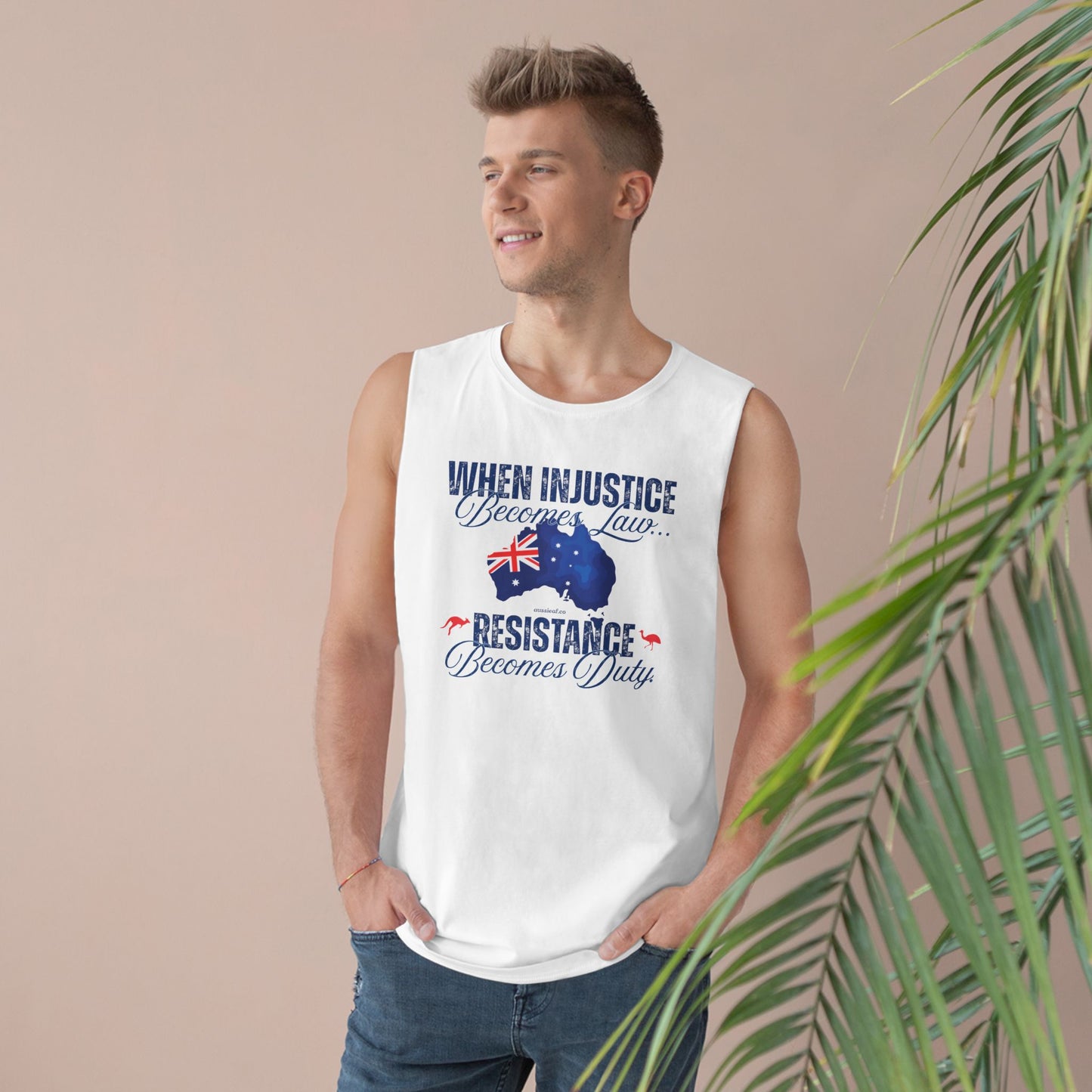 When Injustice Becomes Law Australian Flag Tank Singlet