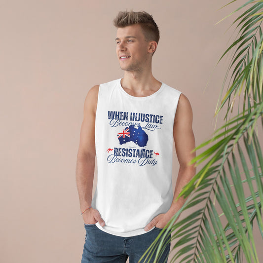 When Injustice Becomes Law Australian Flag Tank Singlet