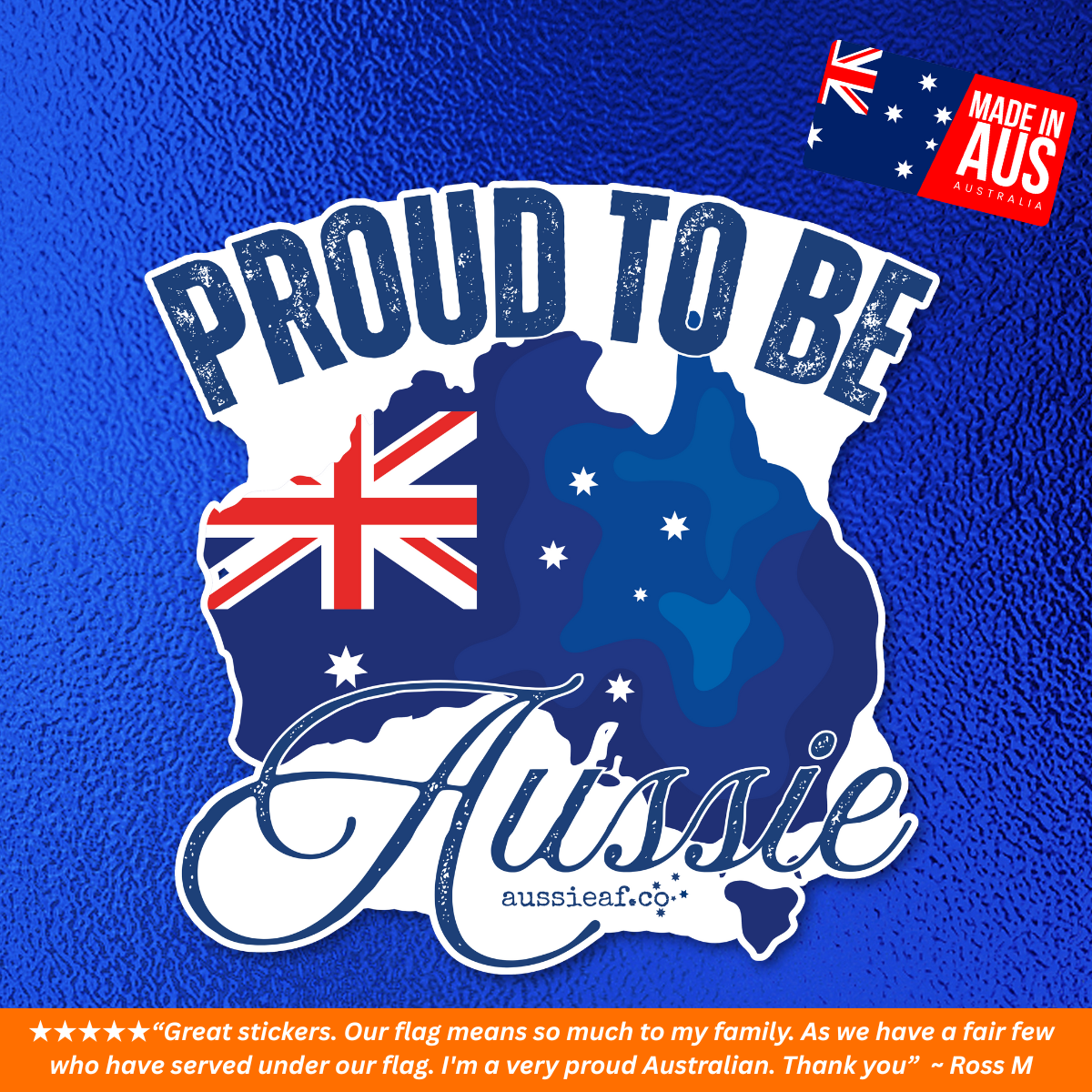 Proud to be Aussie Australian Flag UV Vinyl Bumper Sticker