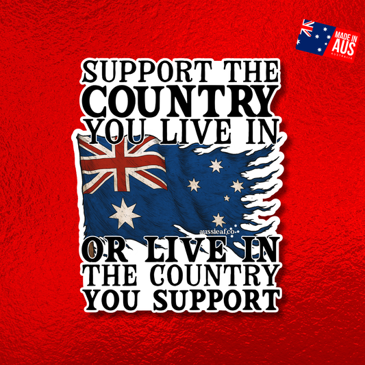 Support the Country V2 Australian Flag UV Vinyl Bumper Sticker