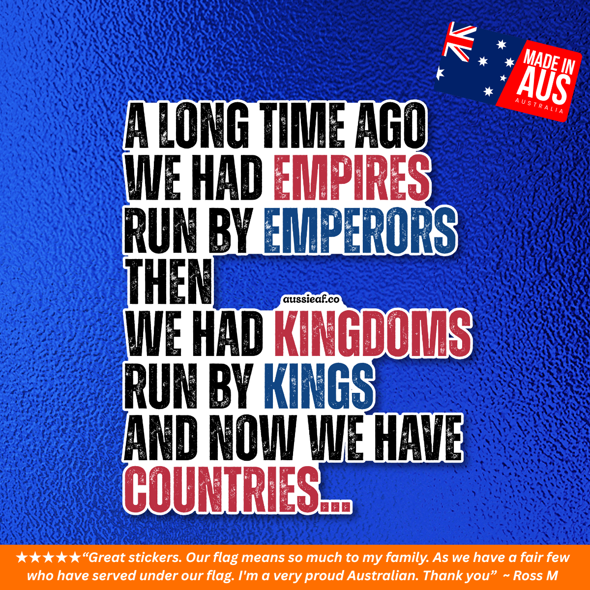 A Long Time Ago We Had Empires UV Vinyl Bumper Sticker