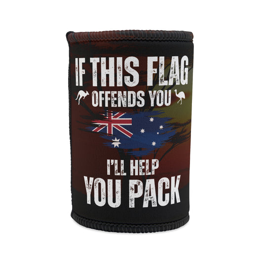 If This Flag Offends You Australian Flag Beer Can Stubby Holder