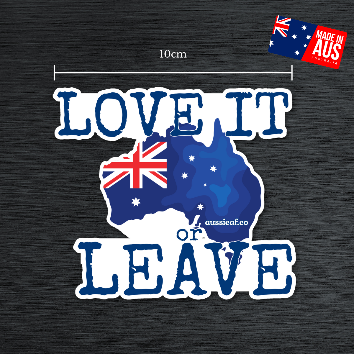 Love It or Leave Australian Flag UV Vinyl Bumper Sticker