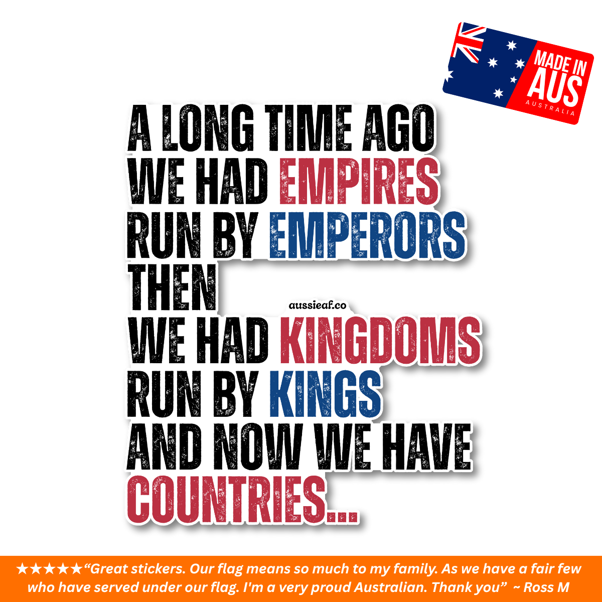 A Long Time Ago We Had Empires UV Vinyl Bumper Sticker