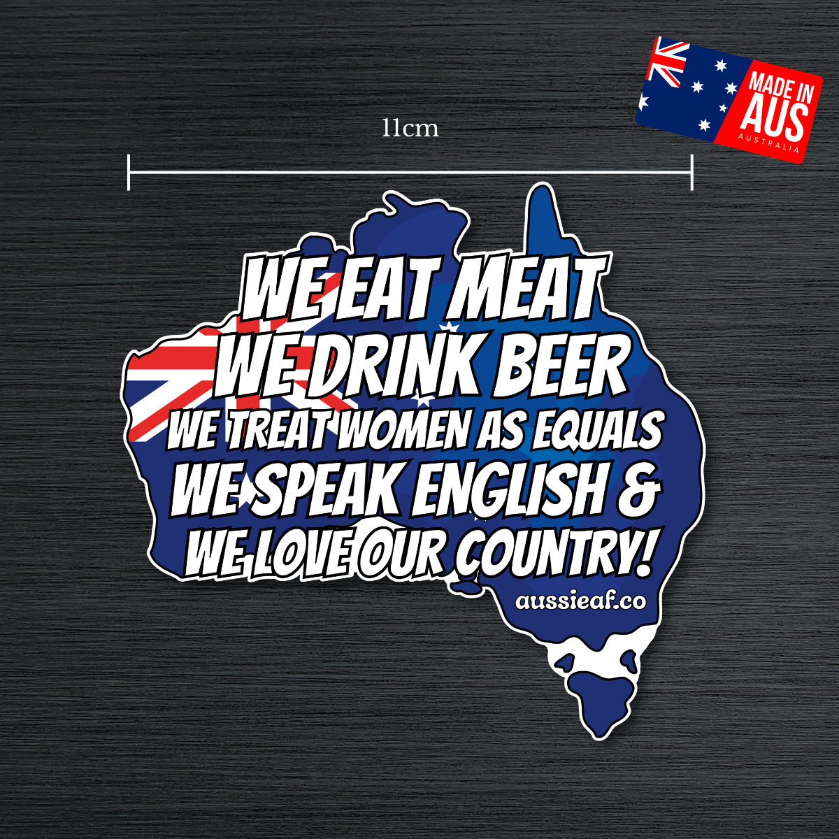 We Love Our Country Australian Flag Statement Car Bumper Sticker