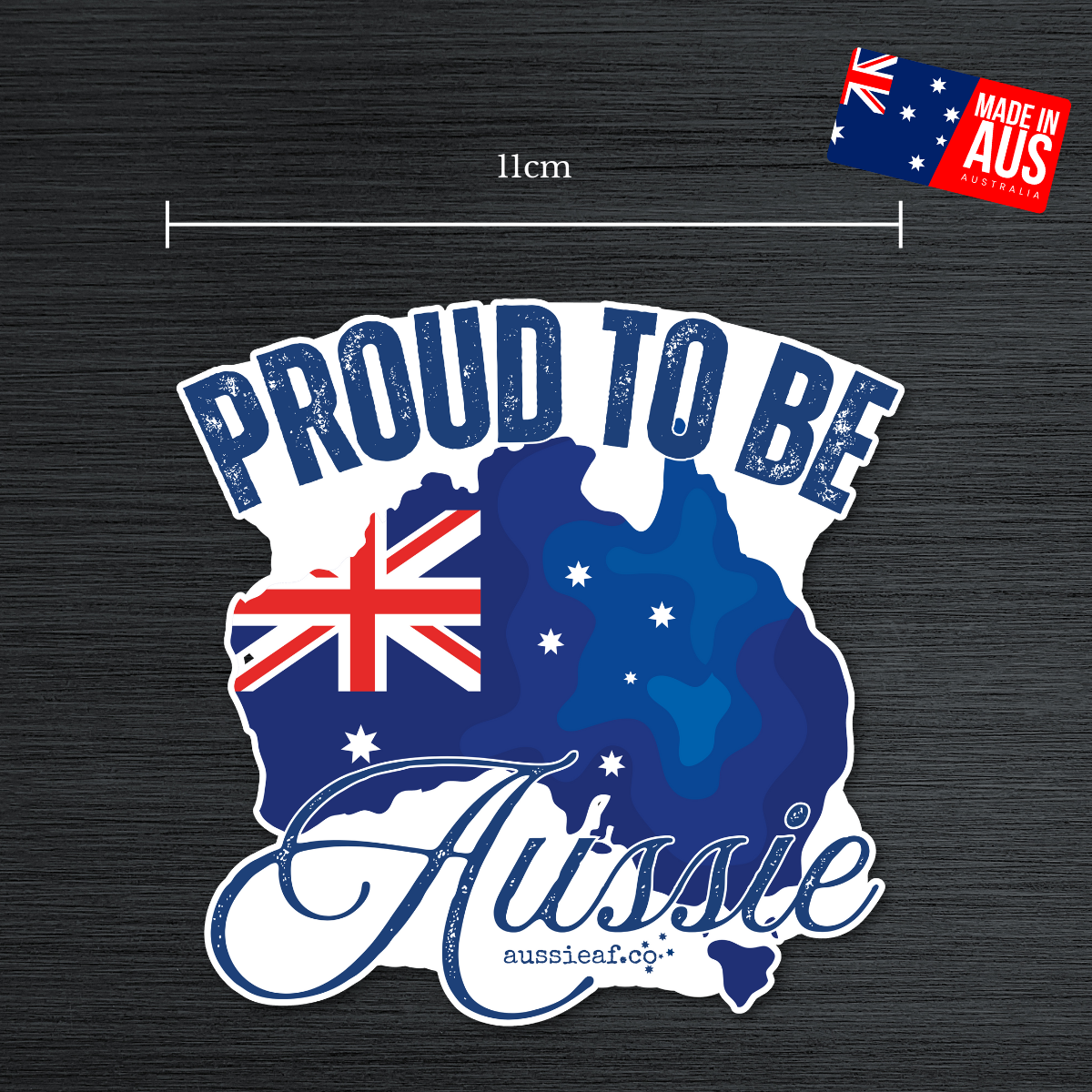 Proud to be Aussie Australian Flag UV Vinyl Bumper Sticker