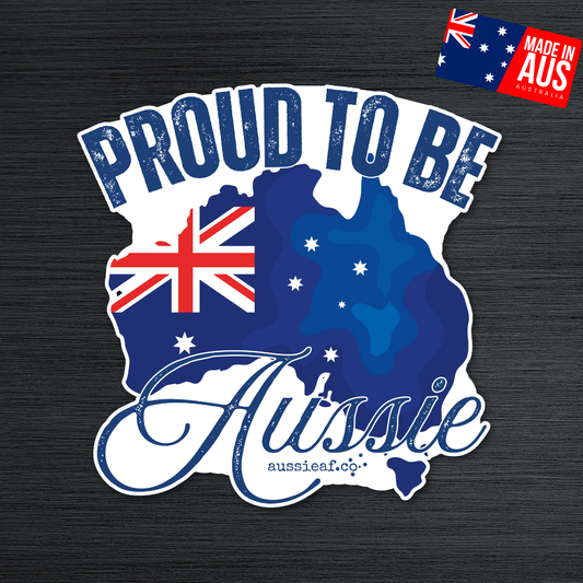 Proud to be Aussie Australian Flag UV Vinyl Bumper Sticker