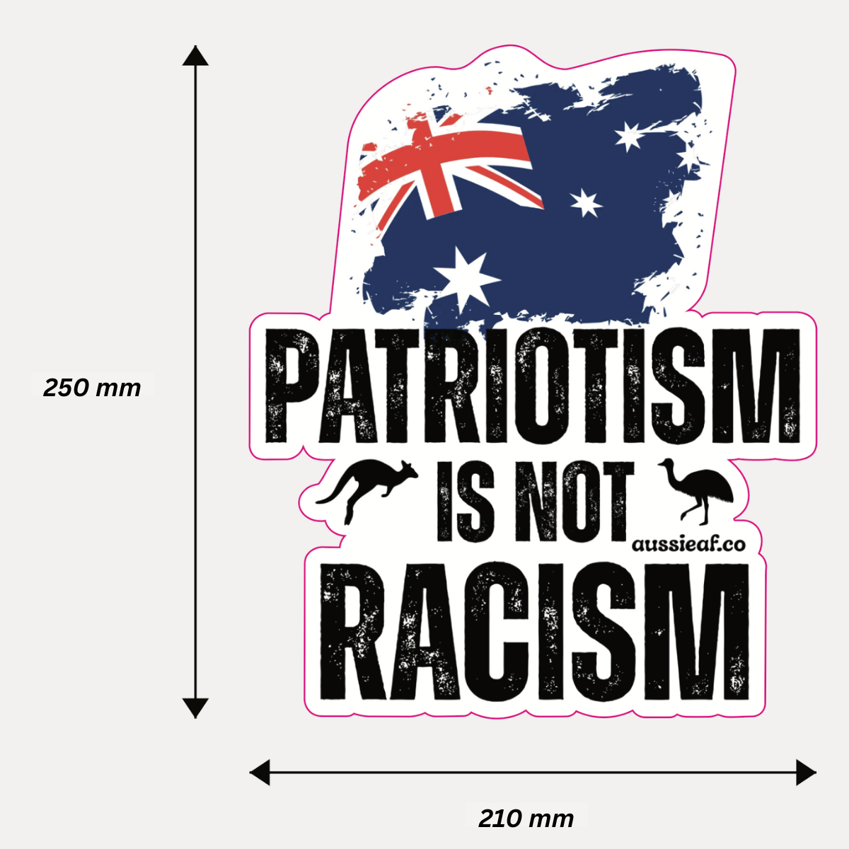 Patriotism is not Racism Australian Flag Car Bumper Sticker