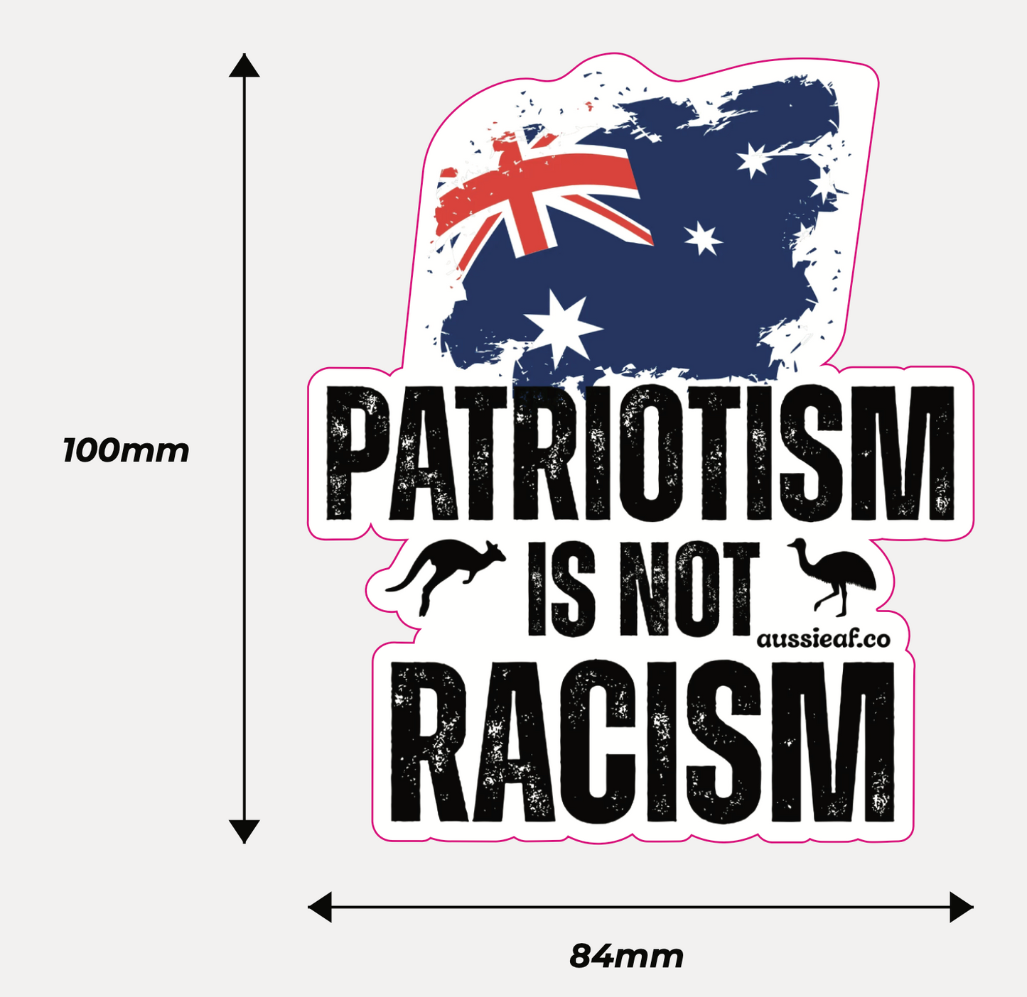 Patriotism is not Racism Australian Flag Car Bumper Sticker