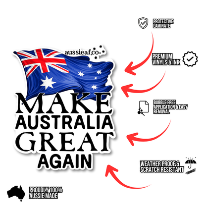 Make Australian Great Again Australian Flag UV Vinyl Bumper Sticker [Limited Edition]