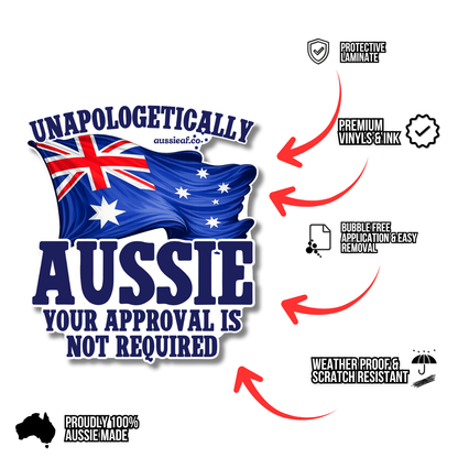 Unapologetically Aussie Australian Flag UV Vinyl Bumper Sticker [Limited Edition]