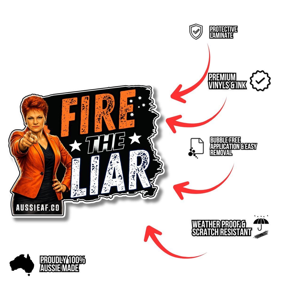 Fire the Liar | Orange Party... UV Vinyl Sticker [Limited Edition]