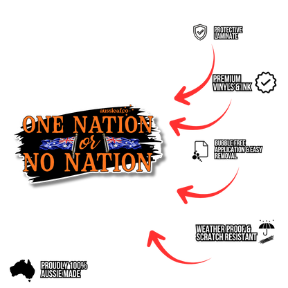 One Nation or No Nation - UV Vinyl Sticker [Limited Edition]