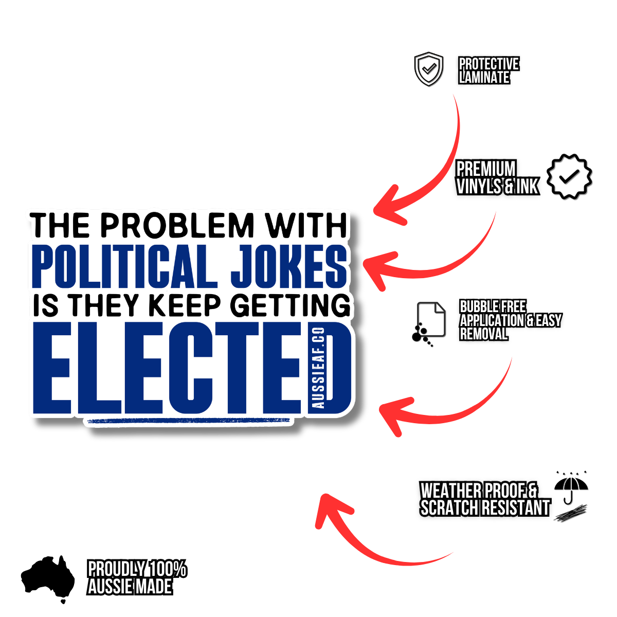 Political Jokes [ New ] - UV Vinyl Sticker [Limited Edition]