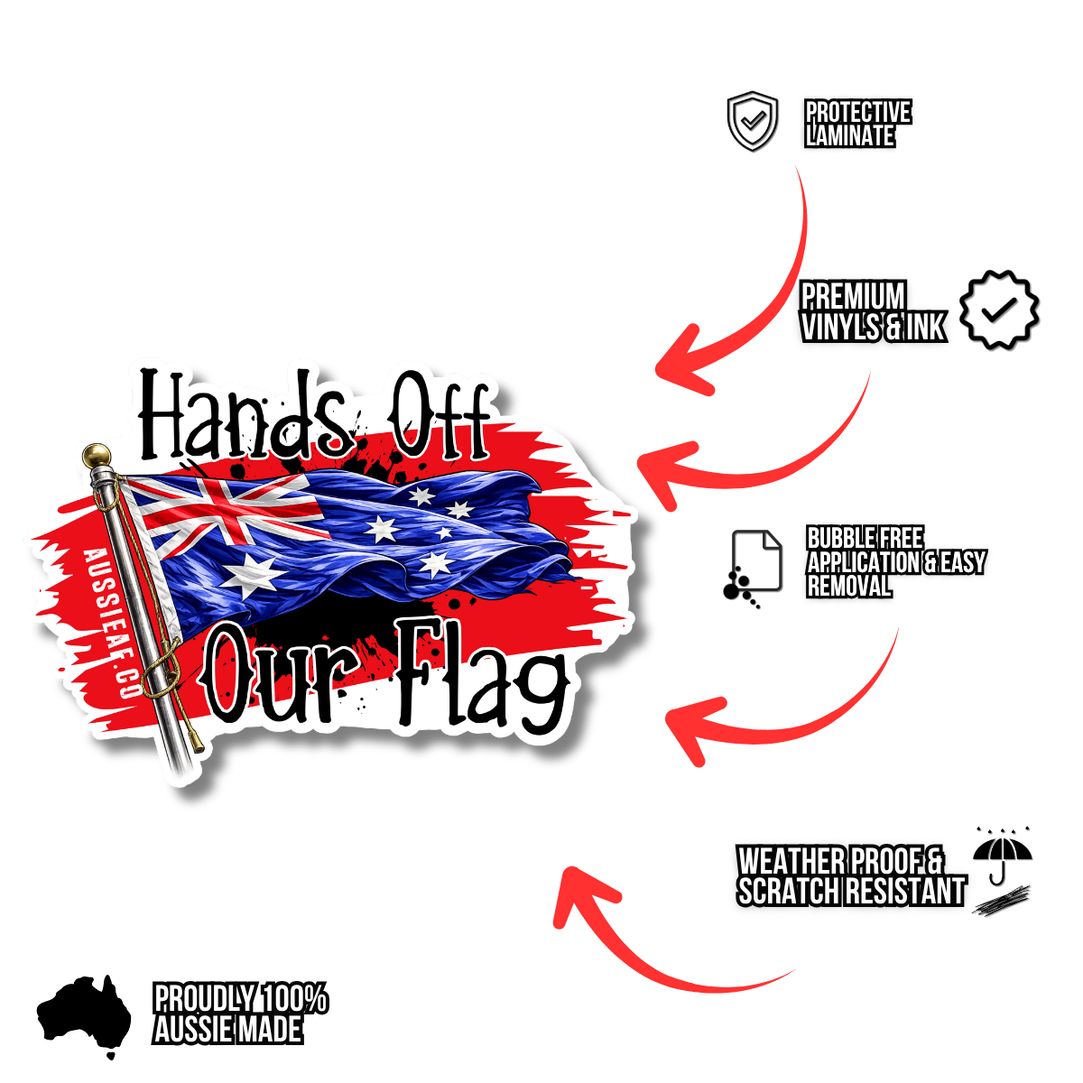 Hands Off Our Flag V2 UV Vinyl Sticker [Limited Edition]