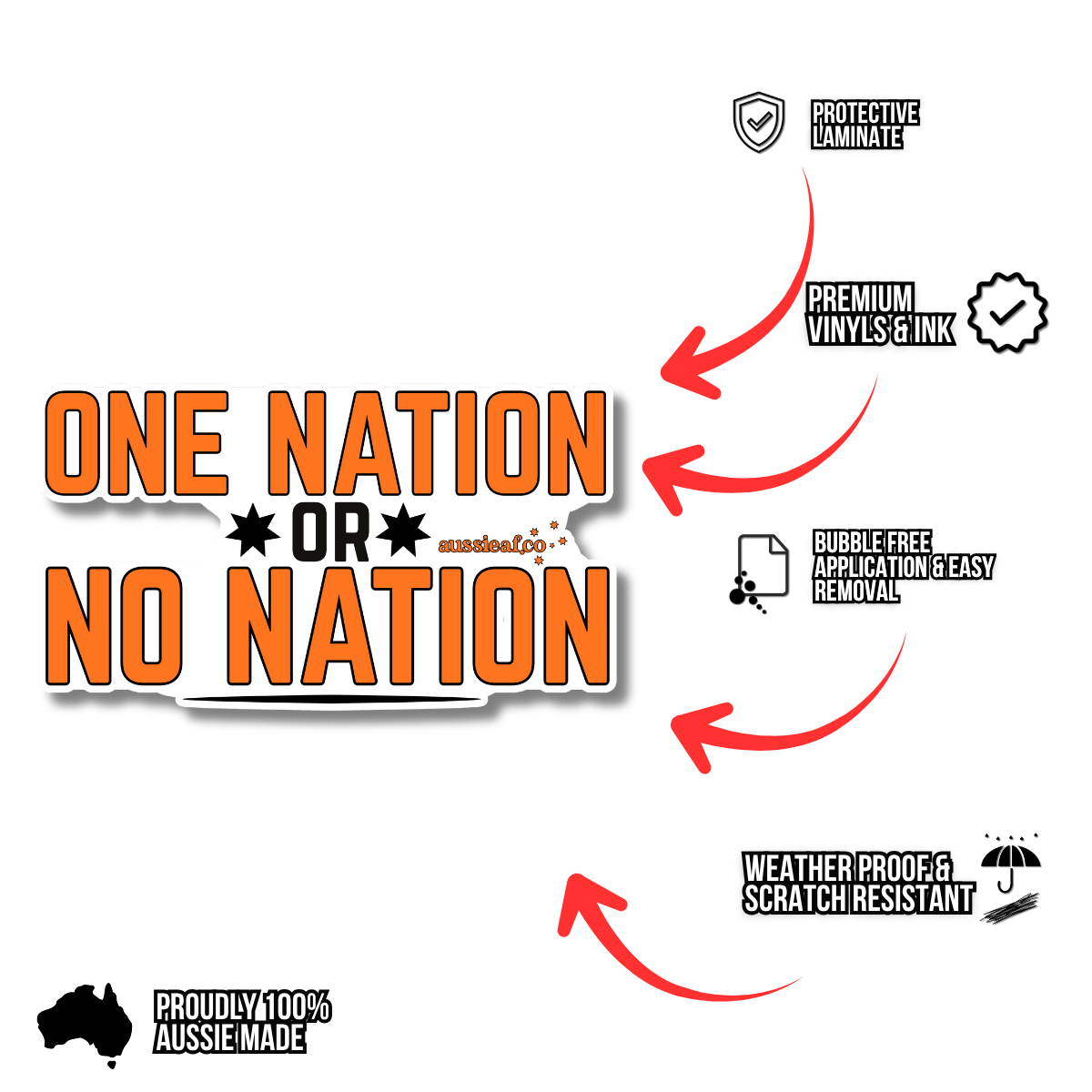 One Nation or No Nation [ New ] - UV Vinyl Sticker [Limited Edition]
