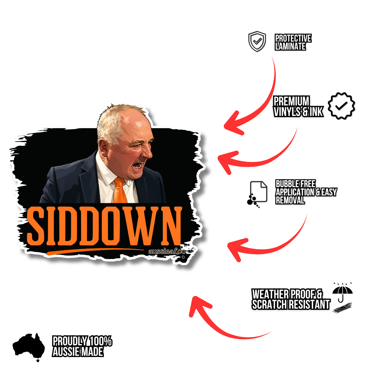 Siddown - Barnaby UV Vinyl Sticker [Limited Edition]