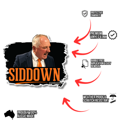 Siddown - Barnaby UV Vinyl Sticker [Limited Edition]