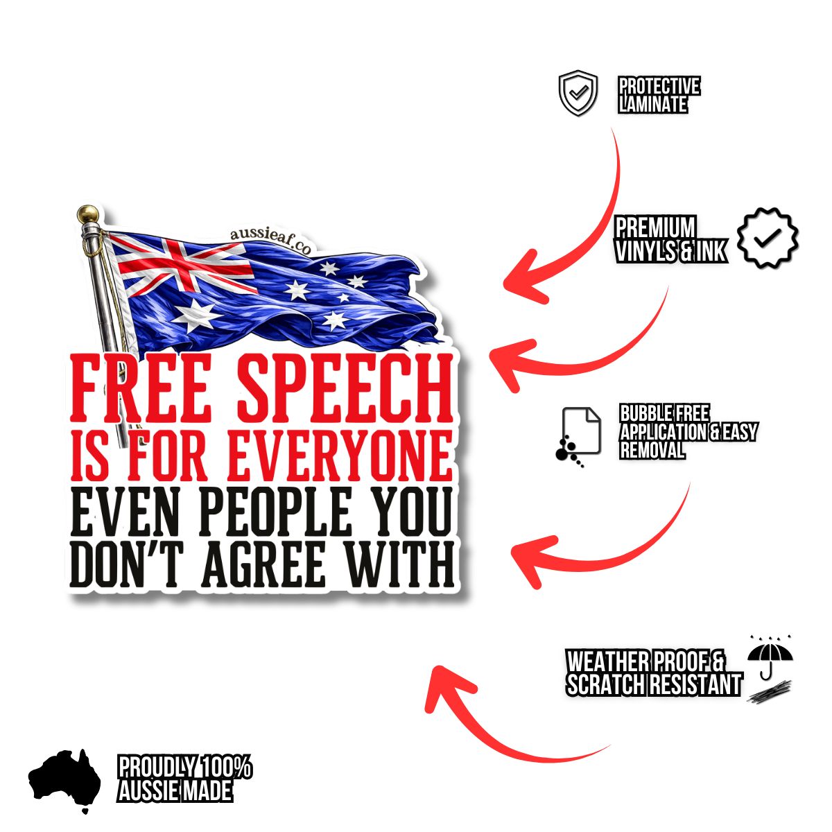 Free Speech is For Everyone - UV Vinyl Sticker [Limited Edition]
