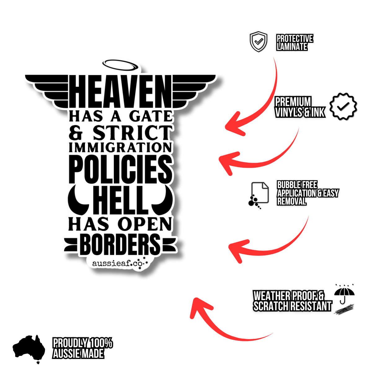 Heaven Has a Gate UV Vinyl Bumper Sticker